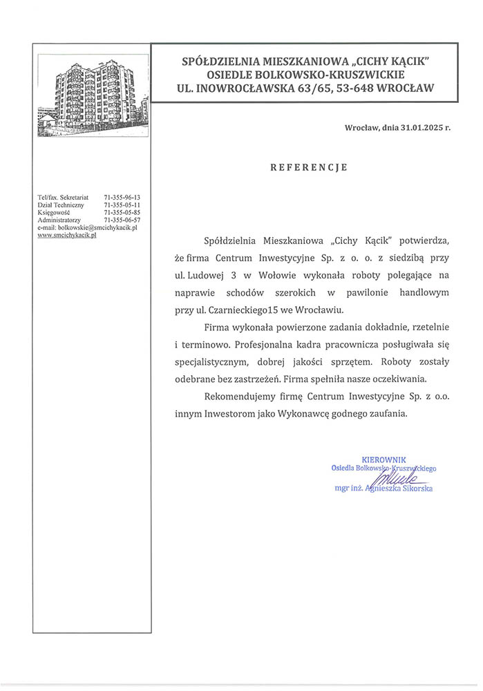 spółdzielnia mieszkaniowa Cichy Kacik