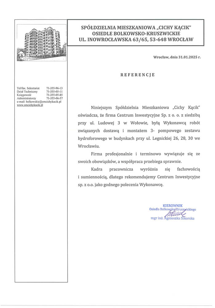 spółdzielnia mieszkaniowa Cichy Kacik